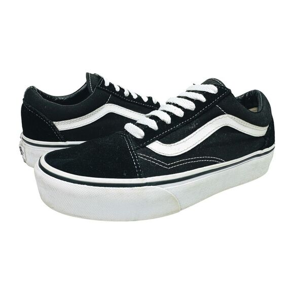 VANS Old Skool Low Top Sneakers - Size 6M/7.5W - Black & White - Picture 3 of 8